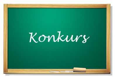 Tablica z napisem Konkurs